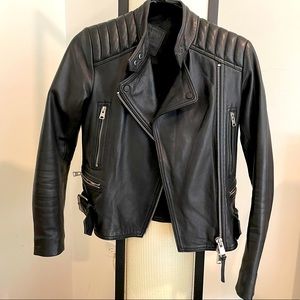 All Saints Black Leather Biker Jacket